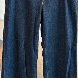 Banana Republic Jeans 10 Wide Leg 30 High-Rise Dark Blue Denim Pants PERFECT